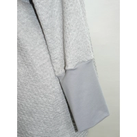 Tunika TRAPEZOWA z luźnym golfem - plaster miodu szary popiel